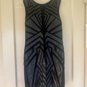 Geometric Black and Gray Dress